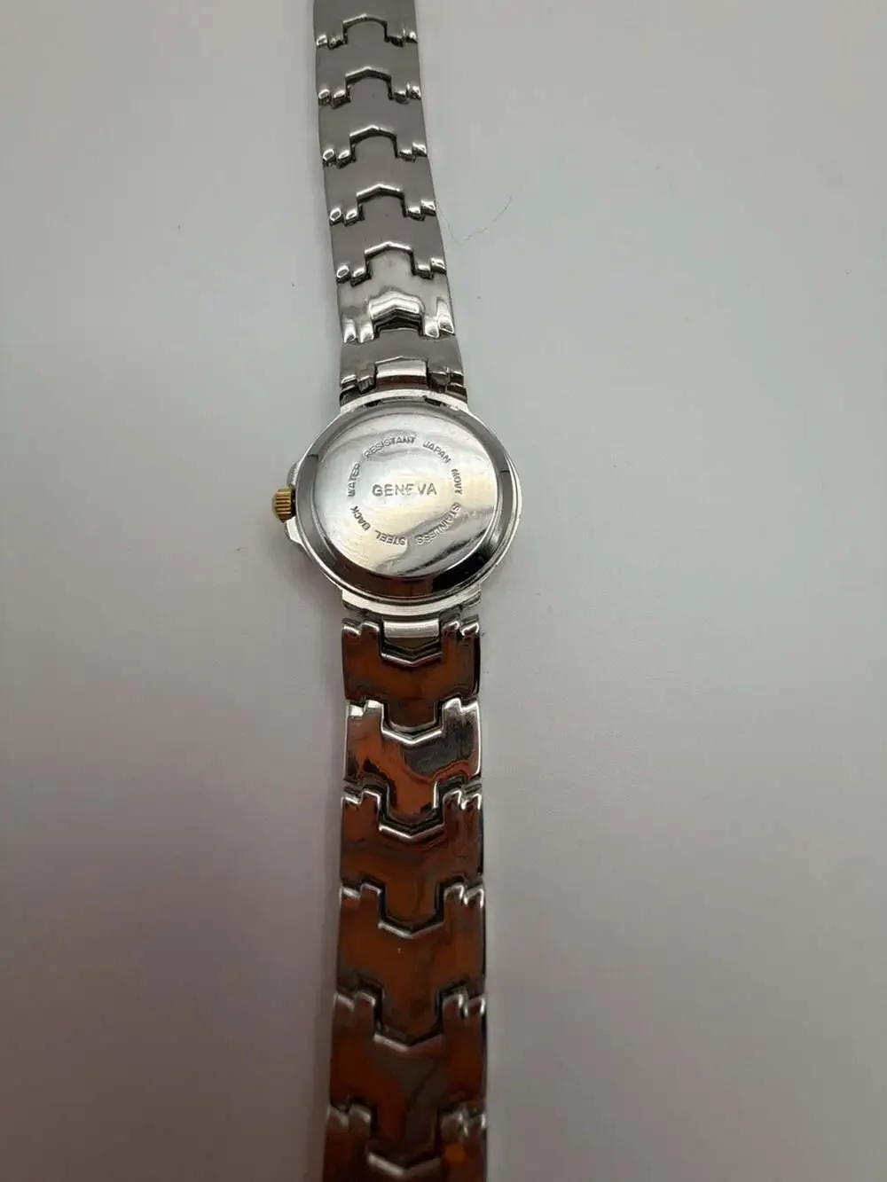 Geneva Two-Tone Quartz Women's Bracelet Watch with Gold Dial